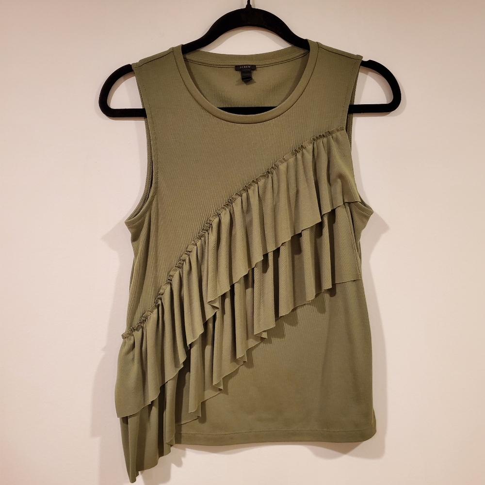 J. Crew Sleeveless Ruffle Top Women's Size  S